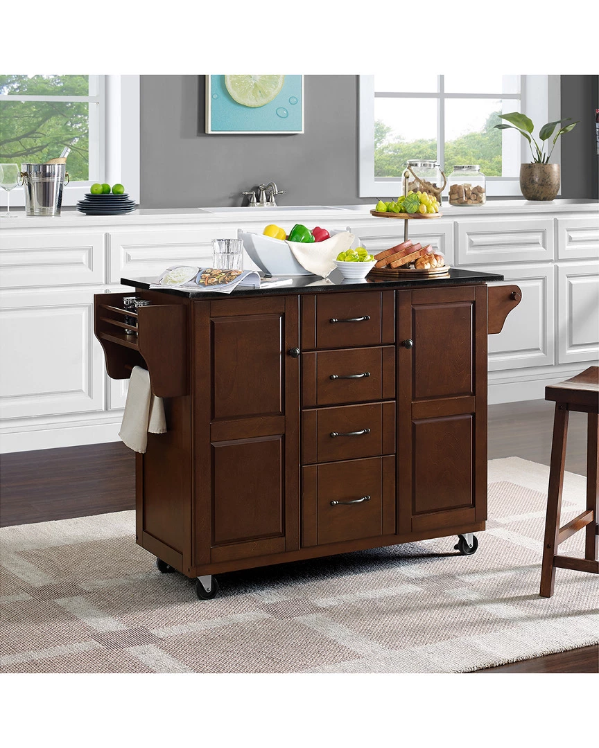 Crosley Eleanor Granite Top Kitchen Cart Home Kitchen & Pantry Storage - Image 4