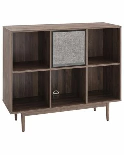 Crosley Liam 6 Cube Record Storage Bookcase With Speaker Home Bookcases & Shelving