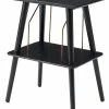 Crosley Radio Black Manchester Turntable Stand Home End & Side Tables