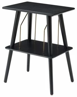 Crosley Radio Black Manchester Turntable Stand Home End & Side Tables