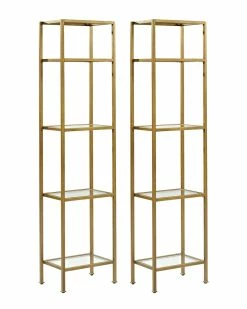 Crosley Aimee 2pc 73in Etagere Set Home Bookcases & Shelving