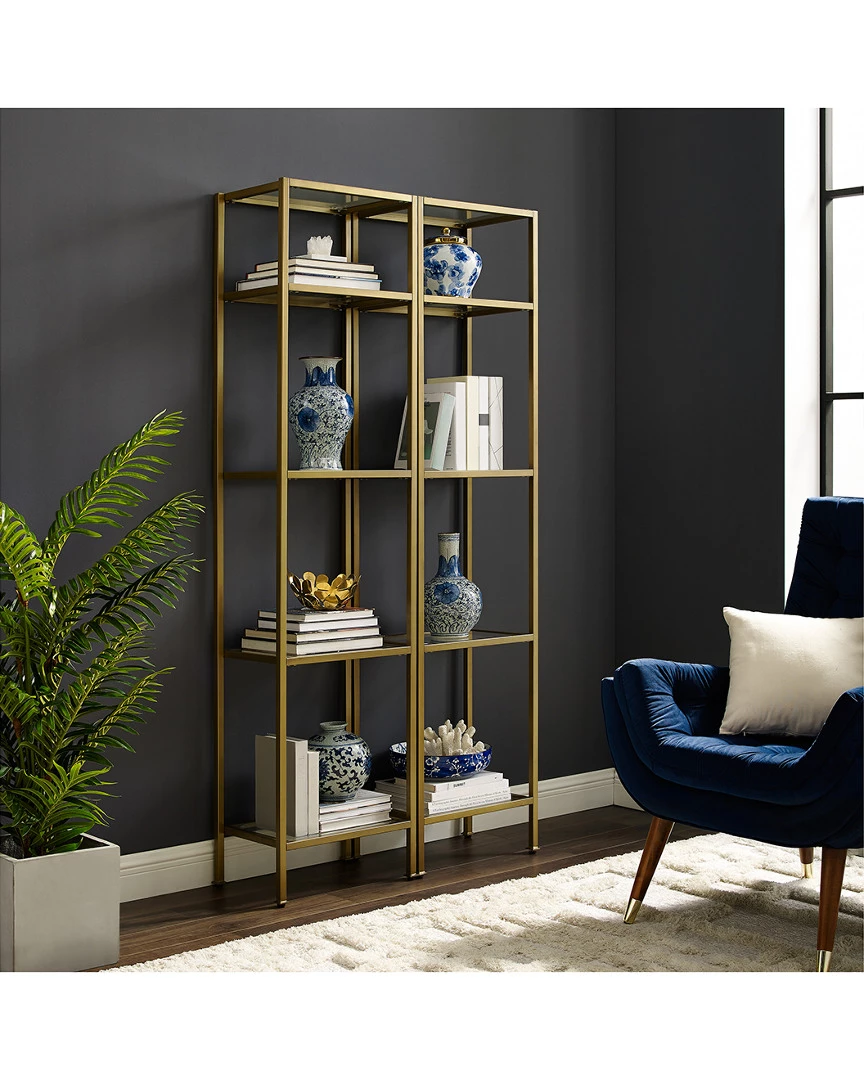 Crosley Aimee 2pc 73in Etagere Set Home Bookcases & Shelving - Image 2