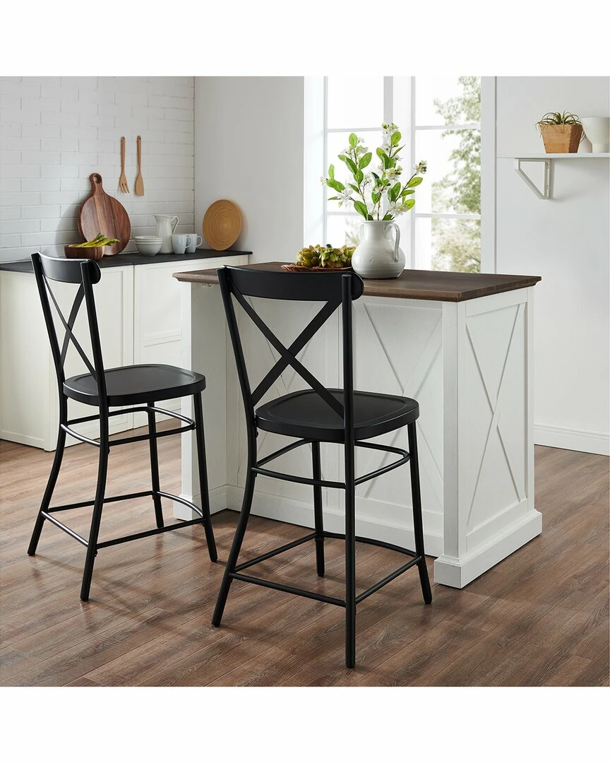 Crosley Furniture Clifton Kitchen Island W/Camille Stools- Kitchen Island & 2 Stools Home Dining Chairs & Stools - Image 2