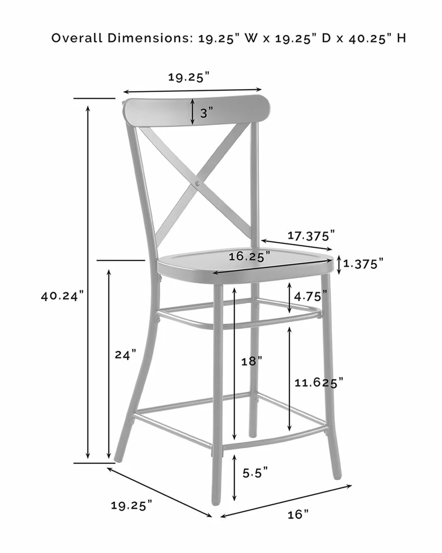 Crosley Furniture Clifton Kitchen Island W/Camille Stools- Kitchen Island & 2 Stools Home Dining Chairs & Stools - Image 5
