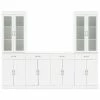 Crosley Furniture Stanton 3Pc Sideboard And Glass Door Pantry Set Home TV Stands & Consoles