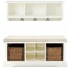 Crosley Brennan 2pc Entryway Bench & Shelf Set Home Bookcases & Shelving