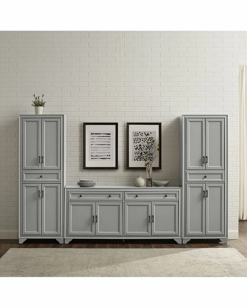 Crosley Furniture Tara 3Pc Sideboard And Pantry Set Home TV Stands & Consoles - Image 2