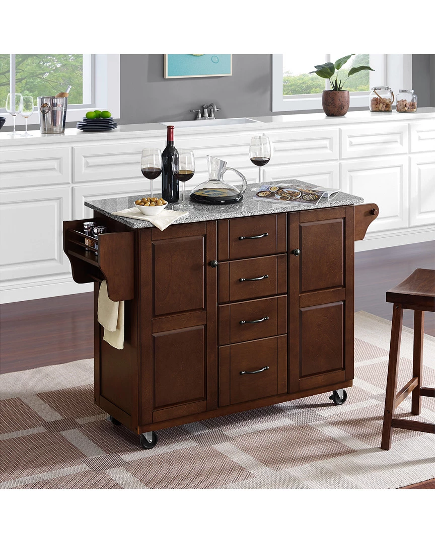 Crosley Eleanor Granite Top Kitchen Cart Home Kitchen & Pantry Storage - Image 5