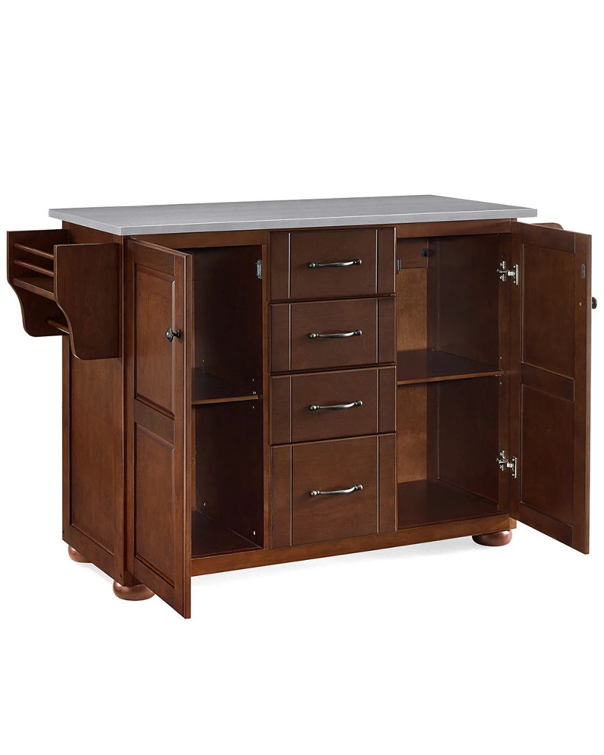 Crosley Eleanor Stainless Steel Top Kitchen Island Home Sideboards & Credenzas - Image 2