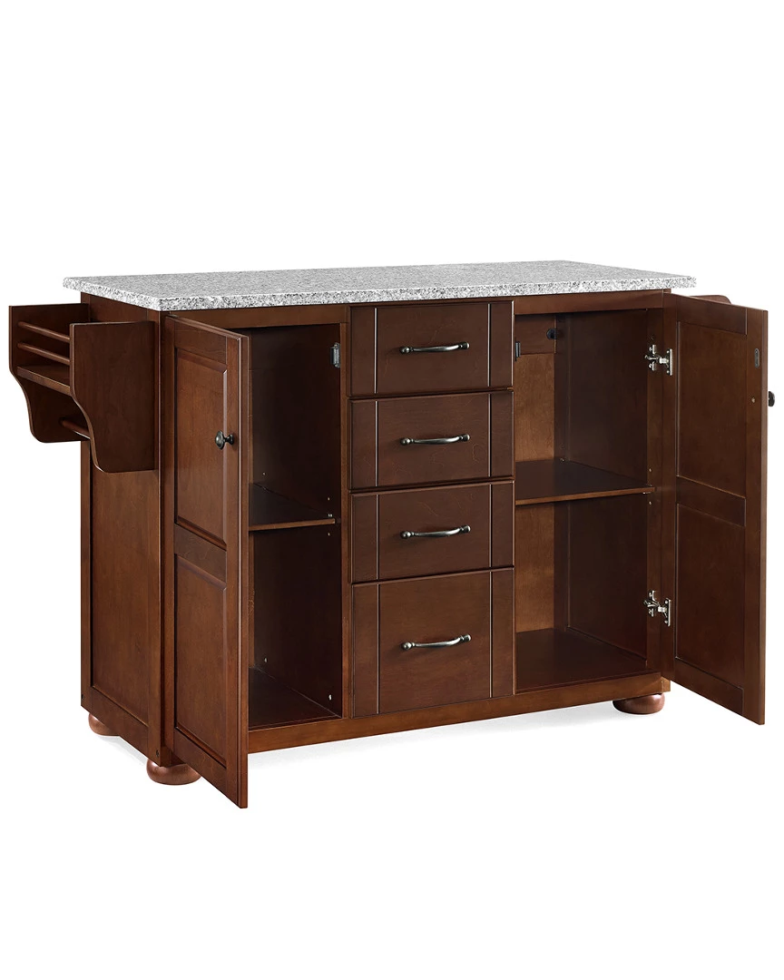 Crosley Eleanor Granite Top Kitchen Island Home Sideboards & Credenzas - Image 2