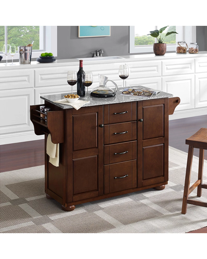 Crosley Eleanor Granite Top Kitchen Island Home Sideboards & Credenzas - Image 5