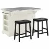 Crosley Julia Island W/Uph Saddle Stools Home Sideboards & Credenzas