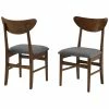 Crosley Landon 2pc Wood Dining Chairs W/Upholstered Seat Home Dining Chairs & Stools