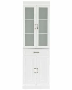 Crosley Furniture Stanton Glass Door Pantry Home Bookcases & Shelving