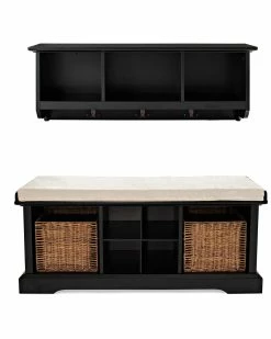 Crosley Brennan 2pc Entryway Bench & Shelf Set Home Accent Chairs