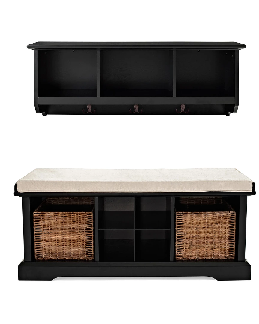 Crosley Brennan 2pc Entryway Bench & Shelf Set Home Accent Chairs