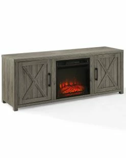 Crosley Furniture Gordon 58in Low-Profile TV Stand W/Fireplace Home TV Stands & Consoles