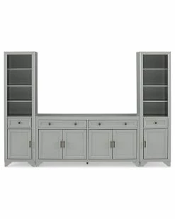 Crosley Furniture Tara 3Pc Sideboard And Bookcase Set Home TV Stands & Consoles