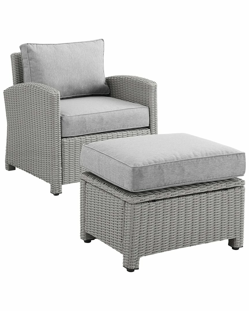 Crosley Bradenton 2Pc Outdoor Wicker Chair Set Home Seating