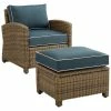 Crosley Bradenton 2Pc Outdoor Wicker Chair Set Home Seating