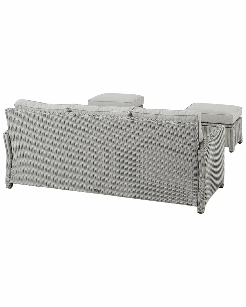 Crosley Bradenton 3Pc Outdoor Wicker Sofa Set Home Seating - Image 3