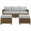Crosley Bradenton 3Pc Outdoor Wicker Sofa Set Home Seating