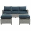Crosley Bradenton 3Pc Outdoor Wicker Sofa Set Home Seating