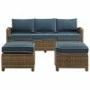 Crosley Bradenton 3Pc Outdoor Wicker Sofa Set Home Seating