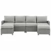 Crosley Bradenton 4Pc Outdoor Wicker Sectional Set Home Seating