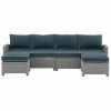 Crosley Bradenton 4Pc Outdoor Wicker Sectional Set Home Seating