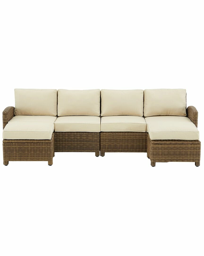 Crosley Bradenton 4Pc Outdoor Wicker Sectional Set Home Seating