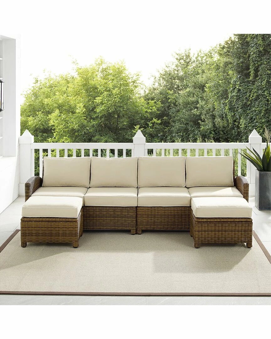 Crosley Bradenton 4Pc Outdoor Wicker Sectional Set Home Seating - Image 8