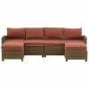 Crosley Bradenton 4Pc Outdoor Wicker Sectional Set Home Seating