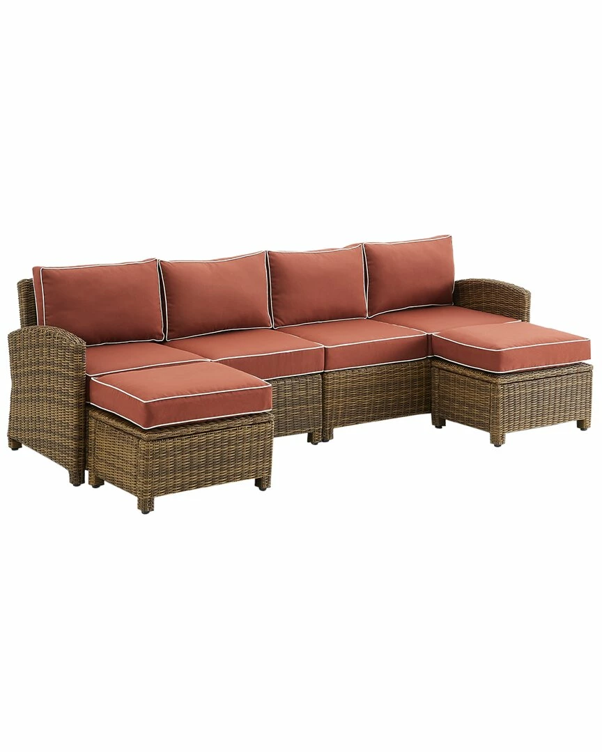 Crosley Bradenton 4Pc Outdoor Wicker Sectional Set Home Seating - Image 2