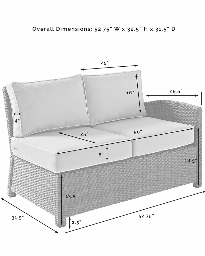 Crosley Bradenton 4Pc Outdoor Wicker Sectional Set Home Seating - Image 6