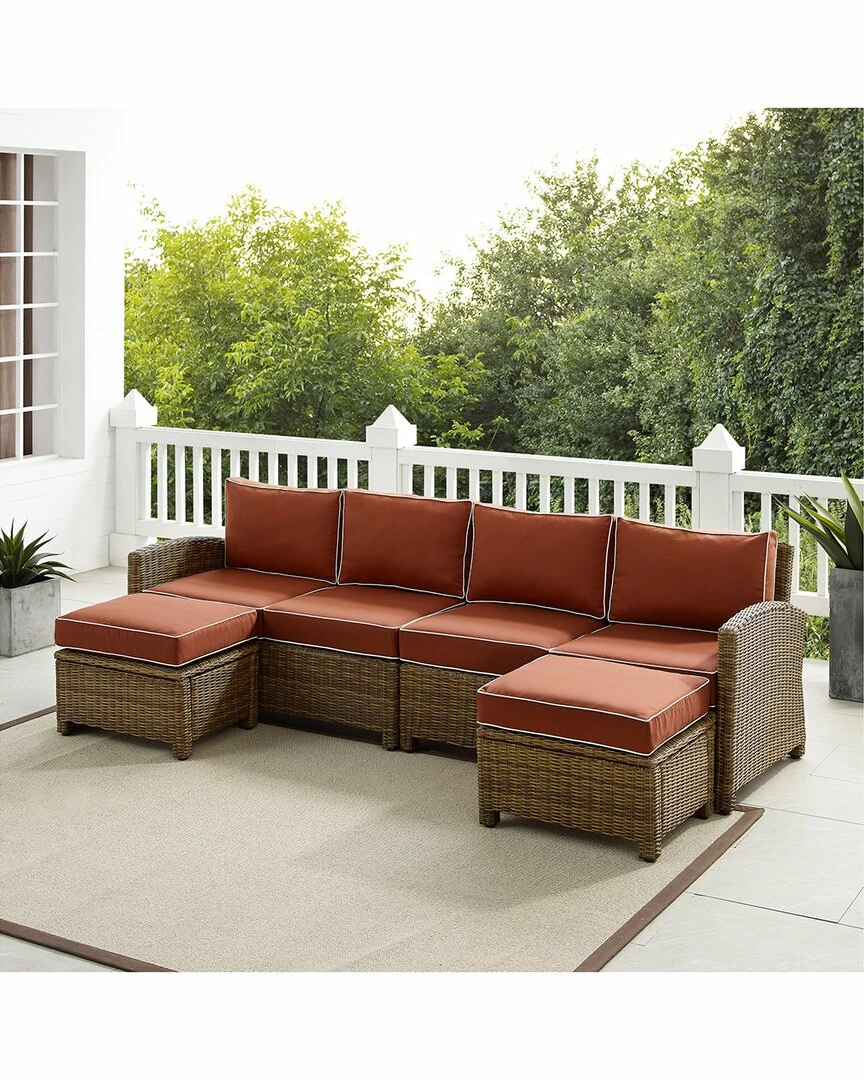 Crosley Bradenton 4Pc Outdoor Wicker Sectional Set Home Seating - Image 7