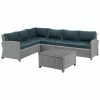 Crosley Bradenton 5Pc Outdoor Wicker Sectional Set Home Seating