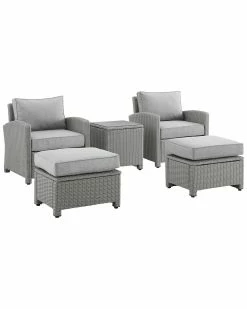 Crosley Bradenton 5Pc Outdoor Wicker Chair Set Home Seating