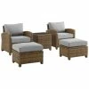 Crosley Bradenton 5Pc Outdoor Wicker Chair Set Home Seating