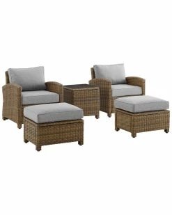 Crosley Bradenton 5Pc Outdoor Wicker Chair Set Home Seating