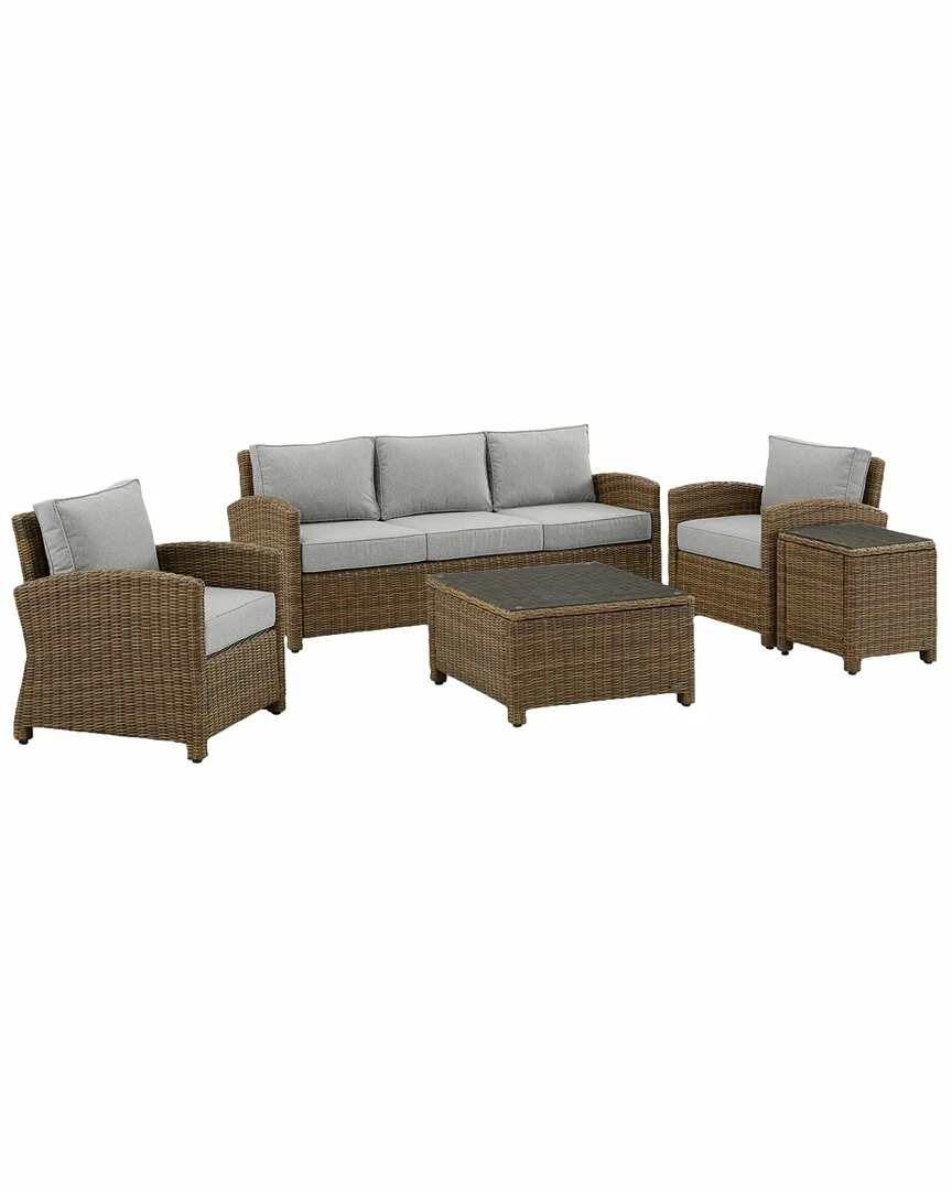 Crosley Bradenton 5Pc Outdoor Wicker Sofa Set Home Seating - Image 2