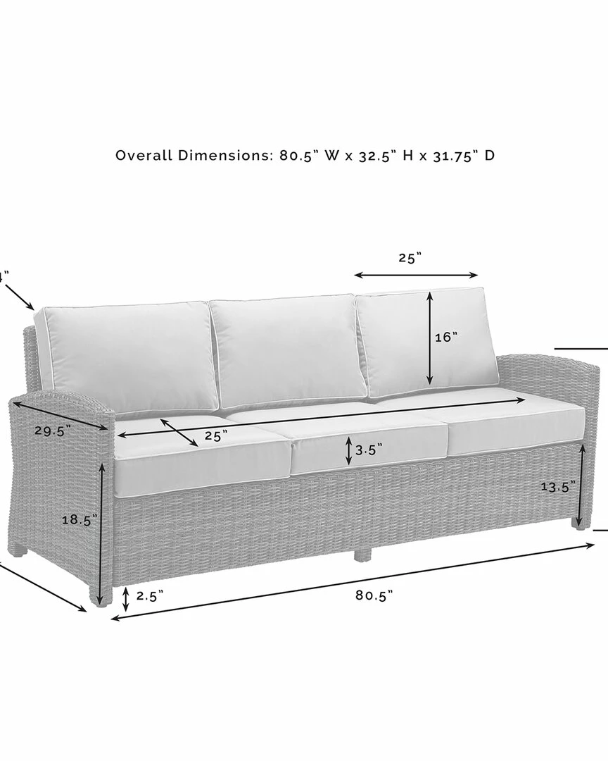 Crosley Bradenton 5Pc Outdoor Wicker Sofa Set Home Seating - Image 5