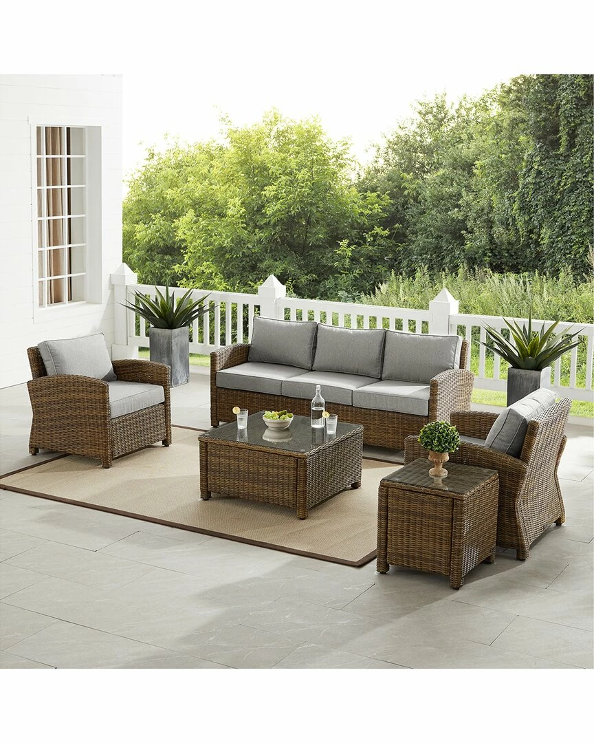 Crosley Bradenton 5Pc Outdoor Wicker Sofa Set Home Seating - Image 7