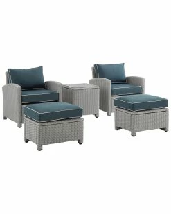 Crosley Bradenton 5Pc Outdoor Wicker Chair Set Home Seating