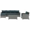 Crosley Bradenton 5Pc Outdoor Wicker Sectional Set Home Seating