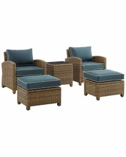 Crosley Bradenton 5Pc Outdoor Wicker Chair Set Home Seating