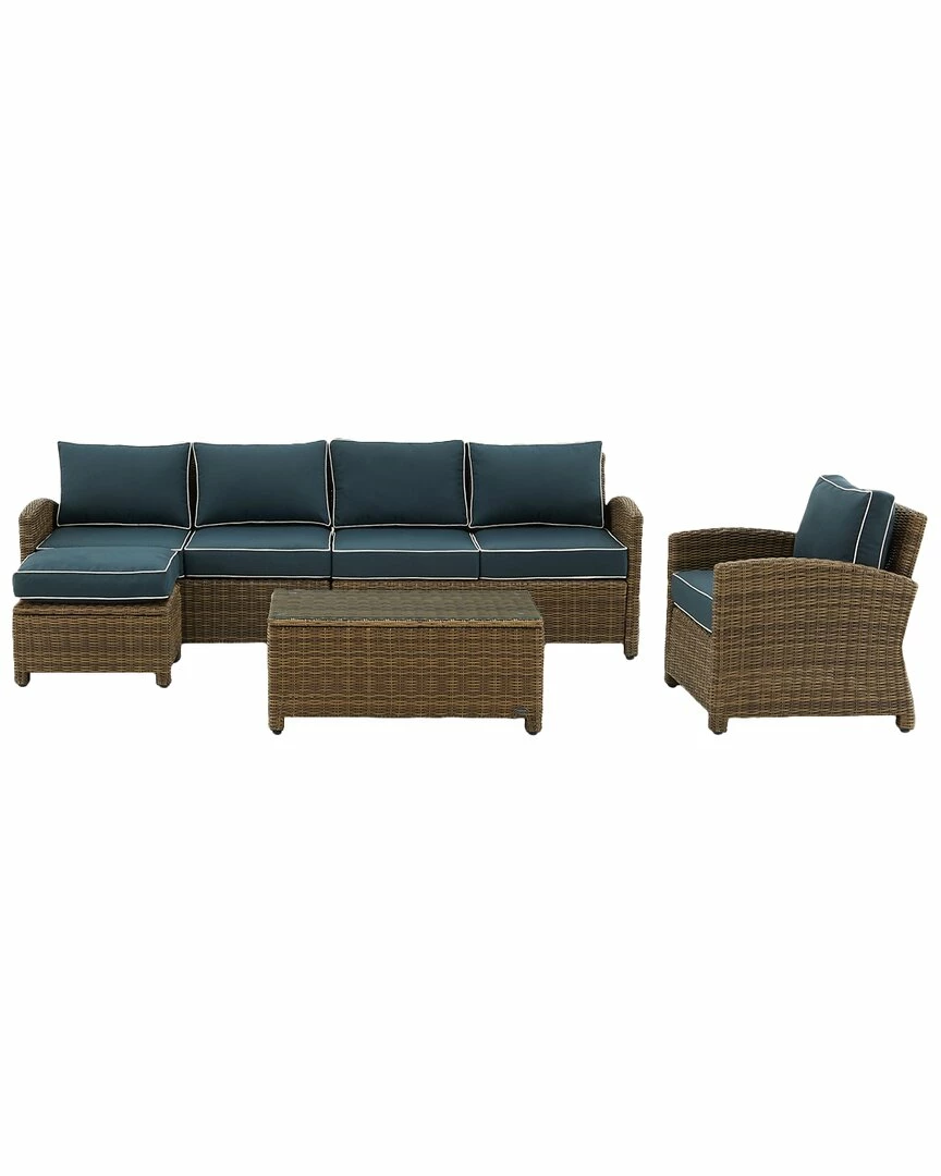 Crosley Bradenton 5Pc Outdoor Wicker Sectional Set Home Seating