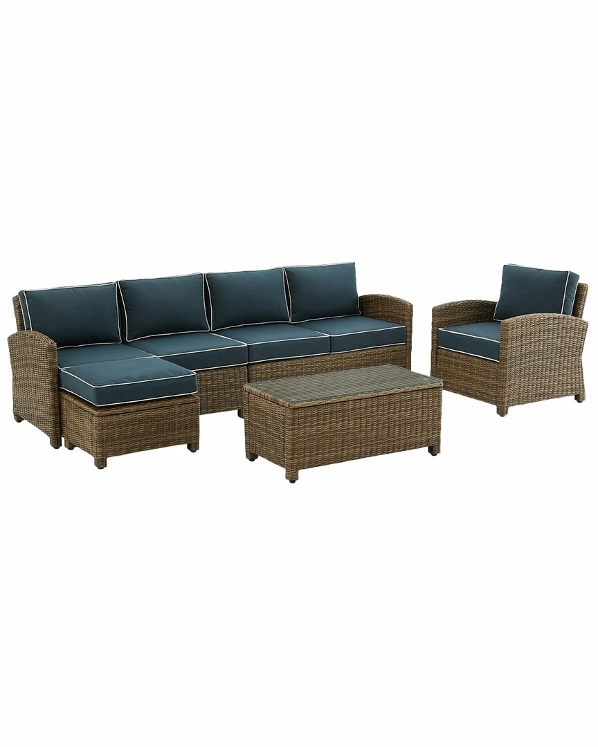 Crosley Bradenton 5Pc Outdoor Wicker Sectional Set Home Seating - Image 2