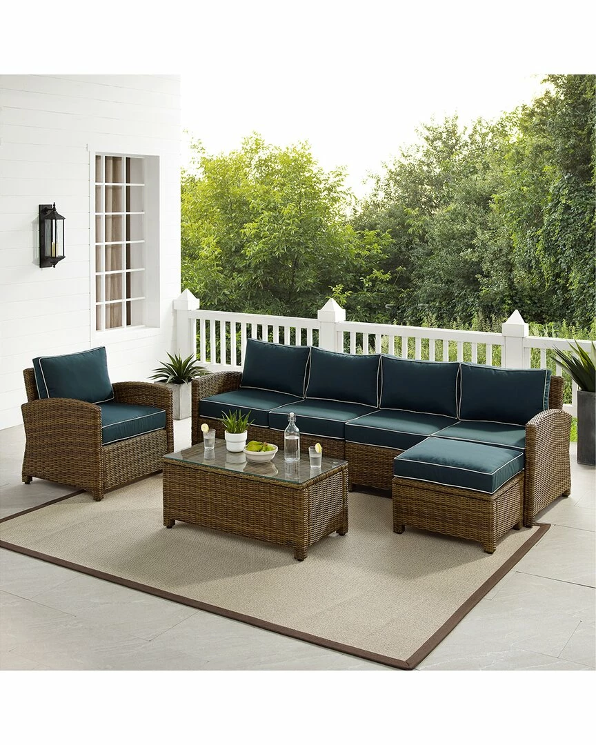Crosley Bradenton 5Pc Outdoor Wicker Sectional Set Home Seating - Image 7