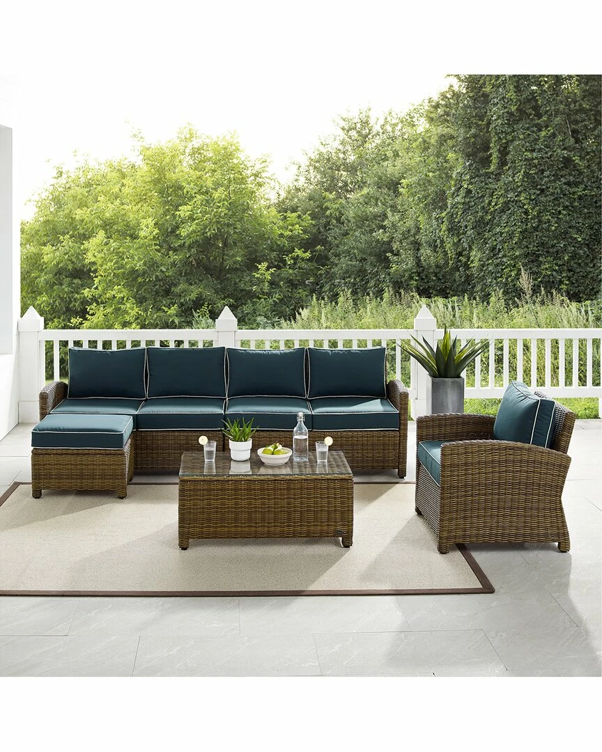Crosley Bradenton 5Pc Outdoor Wicker Sectional Set Home Seating - Image 9
